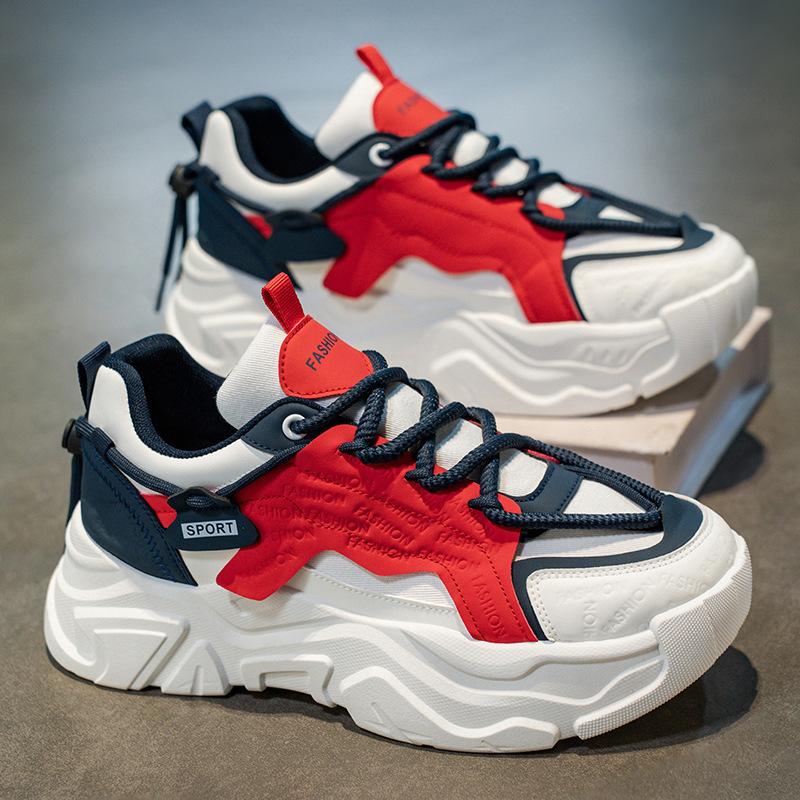 Shoes Men's Shoes Autumn New Breathable Mesh Shoes Men's Trendy Versatile Thick-soled Heightening Casual Sports Shoes