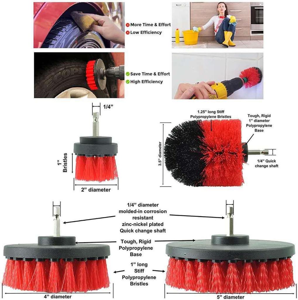 35-Piece Electric Drill Cleaning Brush Set: Bristle Brushes for Car Polishing and Crevice Cleaning