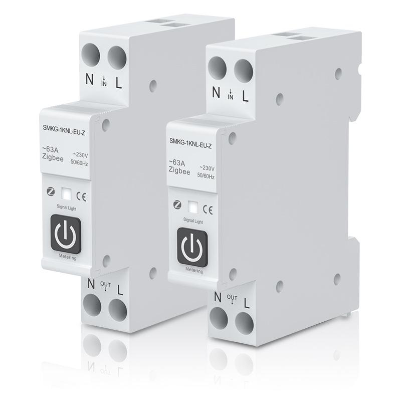 ZigBee Tuya Smart Circuit Breaker with APP Control, Timing, Metering, Overcurrent/Overvoltage Protection, and Alarm Air Switch