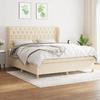 Maison Exclusive - Bed Slat Base with Cream Mattress 160x200 Cm Fabric
