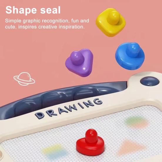 Magnetic Graffiti Board with 4 Different Pattern Stamps Erase Drawings Easily Anti-Lost