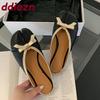 Fashion Female Shallow Footwear Strange Toe Ladies Flats With Shoes Soft Fashion Butterfly-Knot Flats Shoes Slides Women Mules