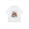 Damen Oversized T-Shirt Weiß Weniger Leute Mehr Bücher Floraler Bücher-Print Freizeitkleidung für Lesebegeisterte und Bücherwürmer Alltagsoutfit