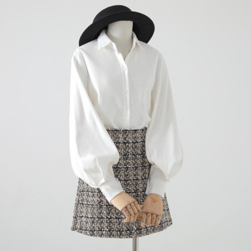 Žena Halenky jaro podzimní styl košile dáma s dlouhým rukávem stojáček límeček volné blůzy