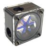 Black Plastic & Glass Water Cooling Flow Meter Tee with POM PC Speedometer