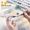 1 SET Fuumuui 24-Farben Deckende Halbfeuchte Solide Aquarellfarbe Set Künstlerbedarf für Künstler Anfänger Malerei Hobbyisten Malerei