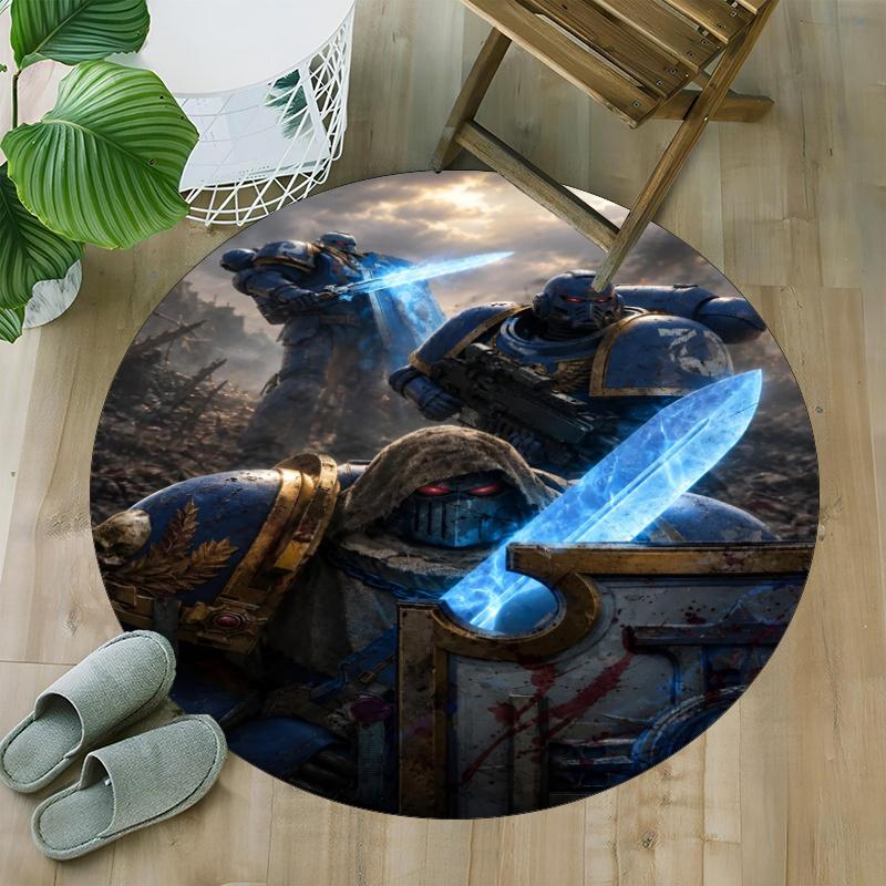 Warhammer 40K Printed Round Rug Carpet Chair Rug Area Rug Entryway Doormats,for Office Chair Living Room Bedroom Kitchen Room.