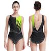 Women Shiny Rhinestone Ballet Dance Leotard Rhythmic Gymnastics Athletic Activewear Competition Costume Sheer Mesh Bodysuit