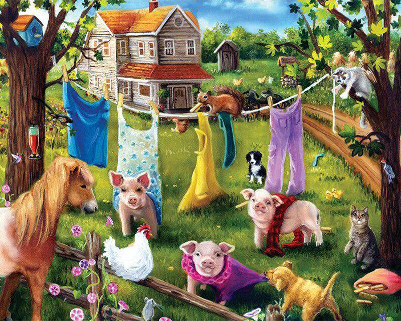 5D Diamond Painting Yard Animals Full Square Round Diamond Embroidery Full Set Watercolor Brown Dog Diamond Mosaic Craft Kit Home Decor