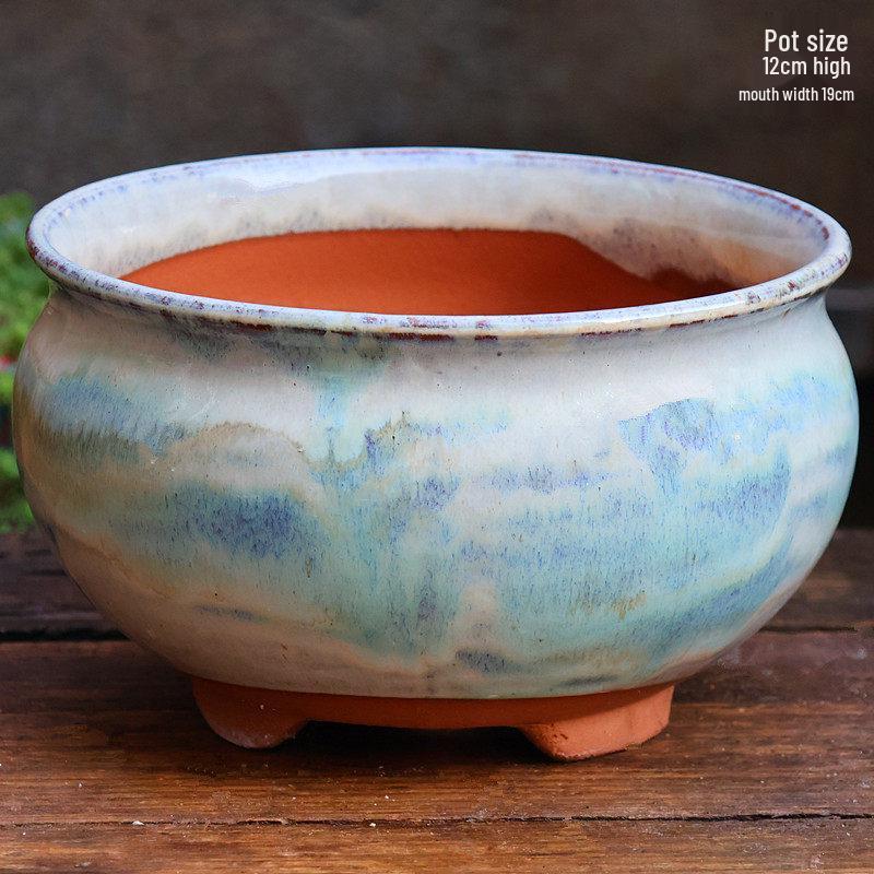 Nordic Style Handmade Wide Mouth Ceramic Flower Pot for Bougainvillea & Bird of Paradise