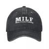 MILF Man I Love Fishing Unisex Baseball Caps Funny Fisherman Distressed Denim Washed Caps Hat Casual Outdoor Workouts Sun Cap