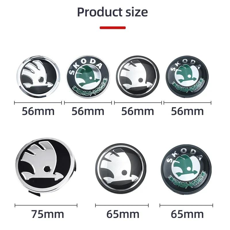 2026 Hot 4pcs 56mm 65mm 75mm 5JA601151A 1J0601171 3B7601171 Car Rim Cover Wheel Hub Center Caps Badge Logo Emblem For Skoda Octa