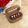 Black Walnut Aesthetic Rings Showcase Compact Wood Rings Jewelry Box Convenient and Portable Storage and Display Cases