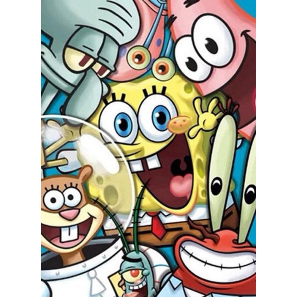 Pittura Per Numeri Quadri Da Dipingere Spongebob E Amici 40X50 Cm