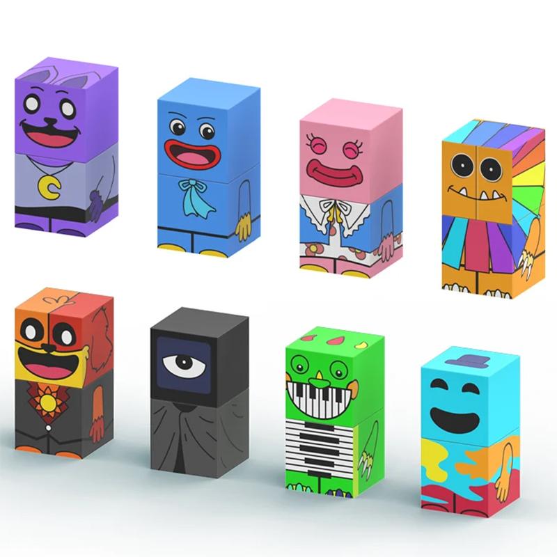 16 Stück Magnetische Bausteine Nightmare Critter Yarnabi Magnet Spielzeug Animationsfiguren Würfel STEM Sensorik Spielzeug Geburtstag Weihnachtsgeschenk