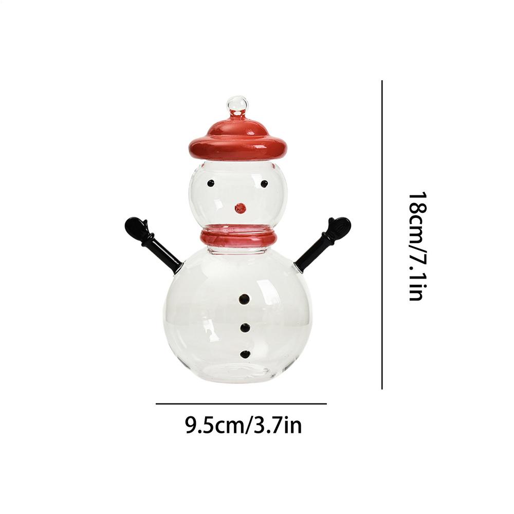 Christmas Candy Jar Festive Glass Snowman-shaped Treat Container With Lid Treat Organizer Jar Christmas Table Centerpiece Decor