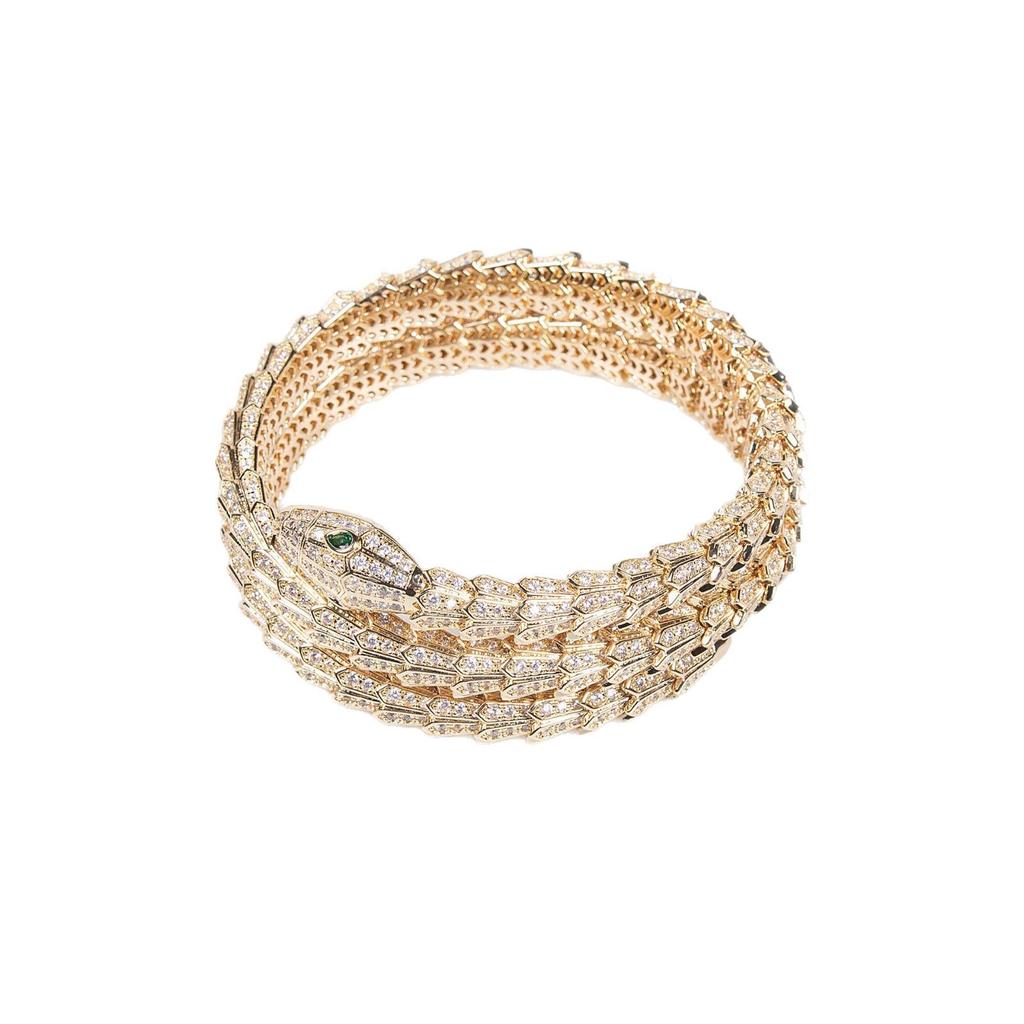 Electroplated Real Gold Spirit Snake Bracelet - Exaggerated Europe & America Style