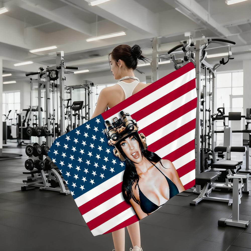 Schauspielerin Megan F-fox Flagge Handtuch Schnelltrocknende Strandtücher Sind Geeignet Für Schwimmbäder Camping Yoga Und Das Fitnessstudio