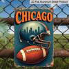 2D Flat Decorative Signs & PlaquesRetro Chicago Football Wall Hanging - Aluminum Sign, 8X12 Inches, Durable Aluminum Material, Suitable for Home