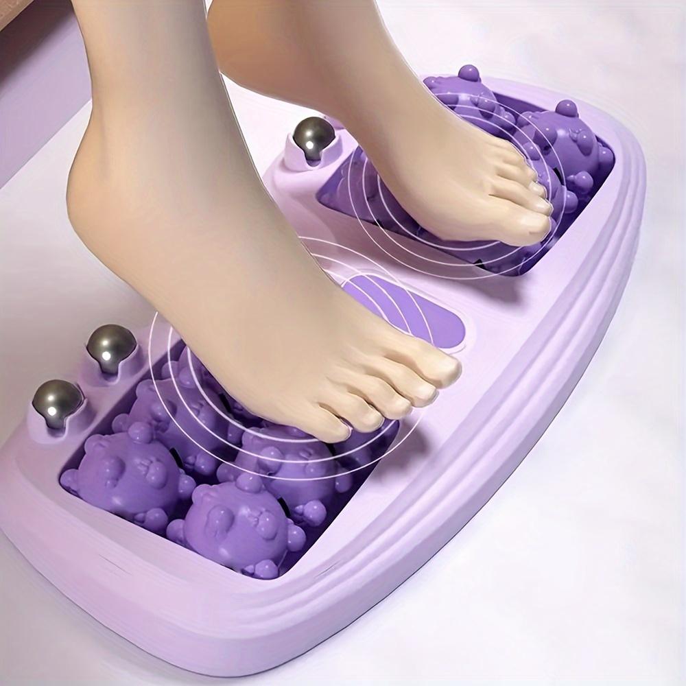 1pc Foot Massager with 4-Row Rolling Balls for Acupressure, Reflexology & Plantar -Portable Purple Foot Roller, Foot Massager Machine