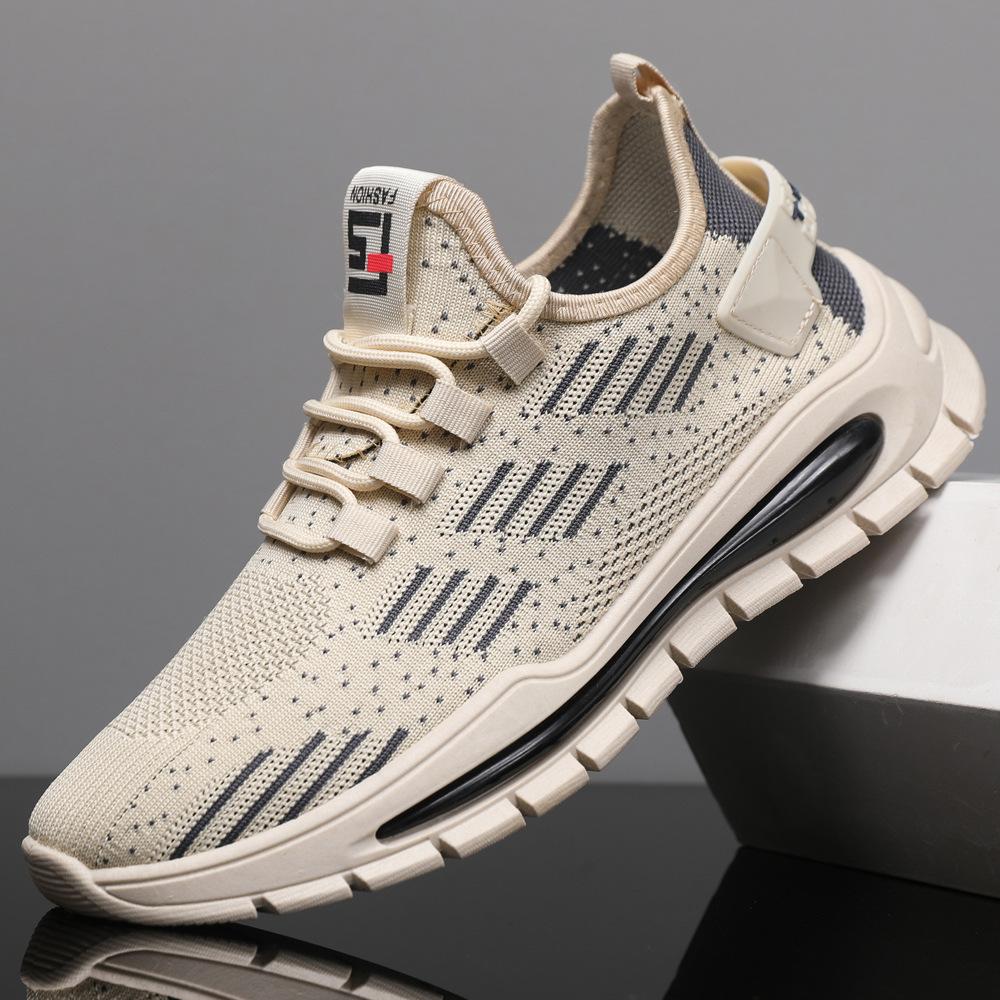 

Summer men s round head outdoor casual men s shoes, fly-woven mesh breathable new men s sports shoes men s 39 бежевый
