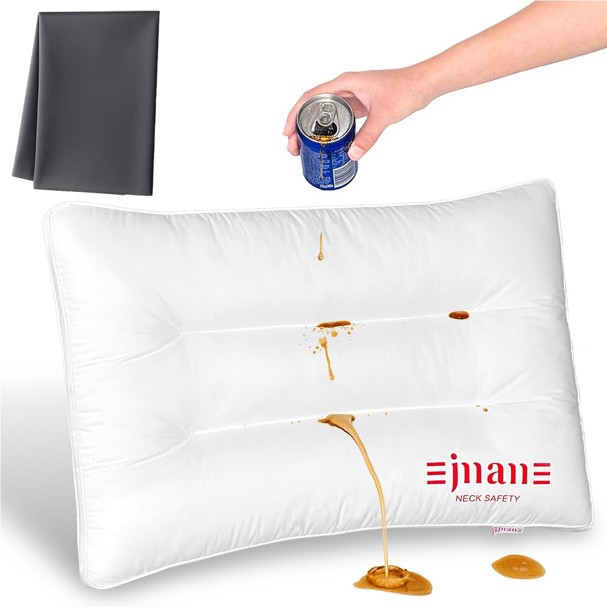 

Konshun Pillow, Multi-Purpose Neck Support, Comfortable Sleep Pillow with Memory Foam, Relaxing Design for Back Sleeping, Breathable, Washable, Easy