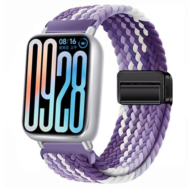 Bracelet en nylon pour Xiaomi Band 8Pro/9Pro Tressé à boucle magnétique Respirant Réglable Bracelet pour Redmi Watch 5-4 Bracelet de montre