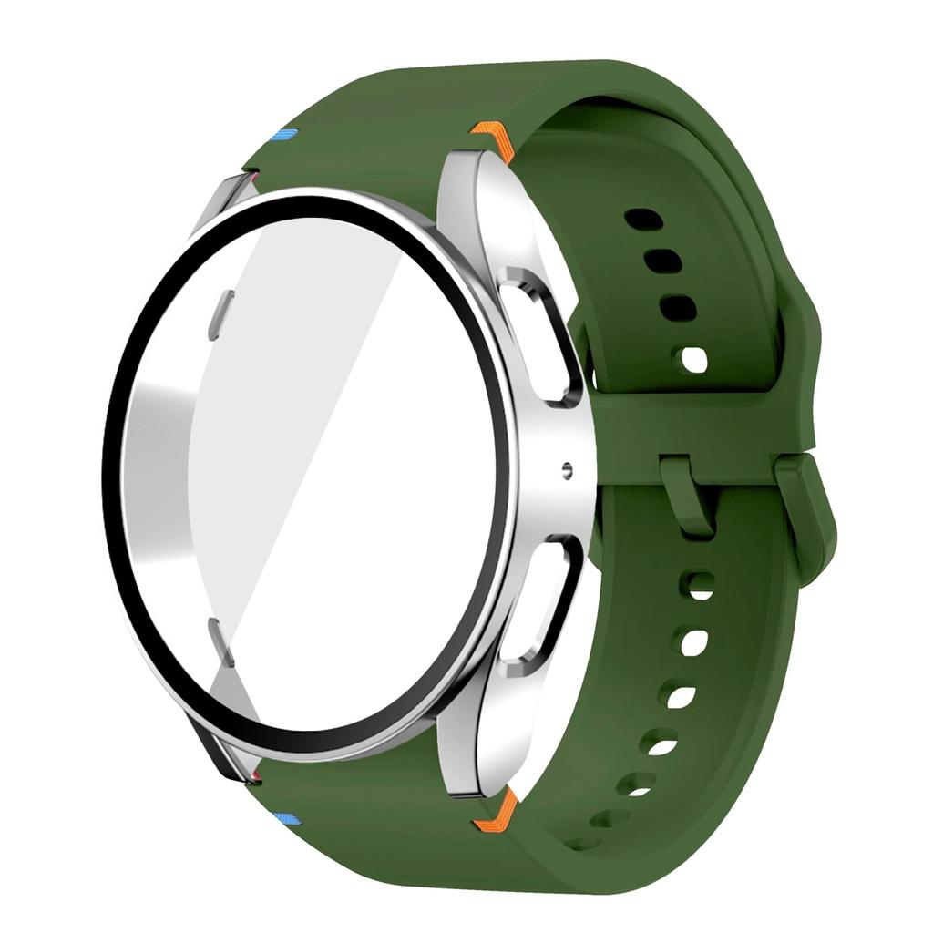 Silikonarmband für Samsung Watch 7 6 5 4 40mm 44mm 5Pro 45mm Armband Mit Hülle Displayschutz Bumper Abdeckung für Handgelenkschmuck