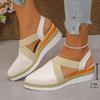 Large size 22 beautiful wedge heel sandals hemp rope wedge heel thick sole pointed head bag head sandals