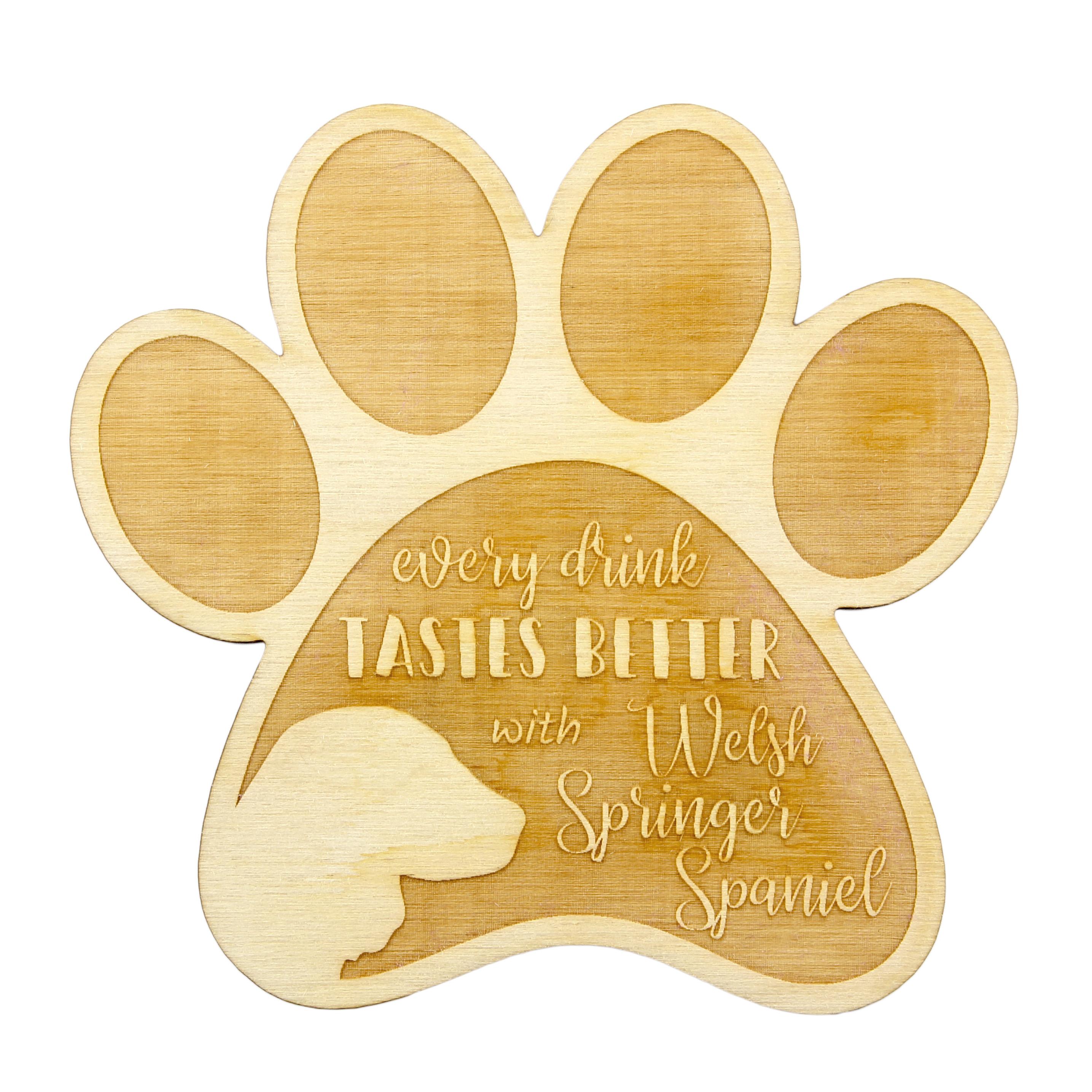 

Welsh Springer Spaniel, Welsh Springer, Welsh Starter - Mug coaster, engraved coaster with dog, gift for dog lover by Art-Dog brand