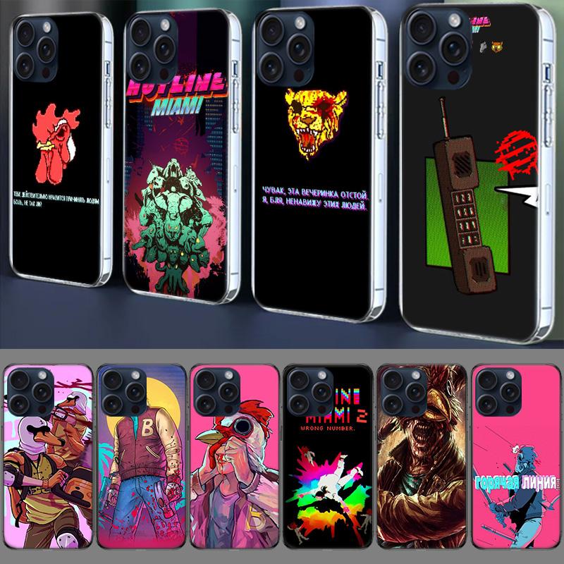 Game Hotline Miami Clear Phone Case For Iphone 17 Air 16 Pro Max 15 Pro 14 Plus 17E 16E 11 13 12 Mini Cover Cases Fundas Cell TP