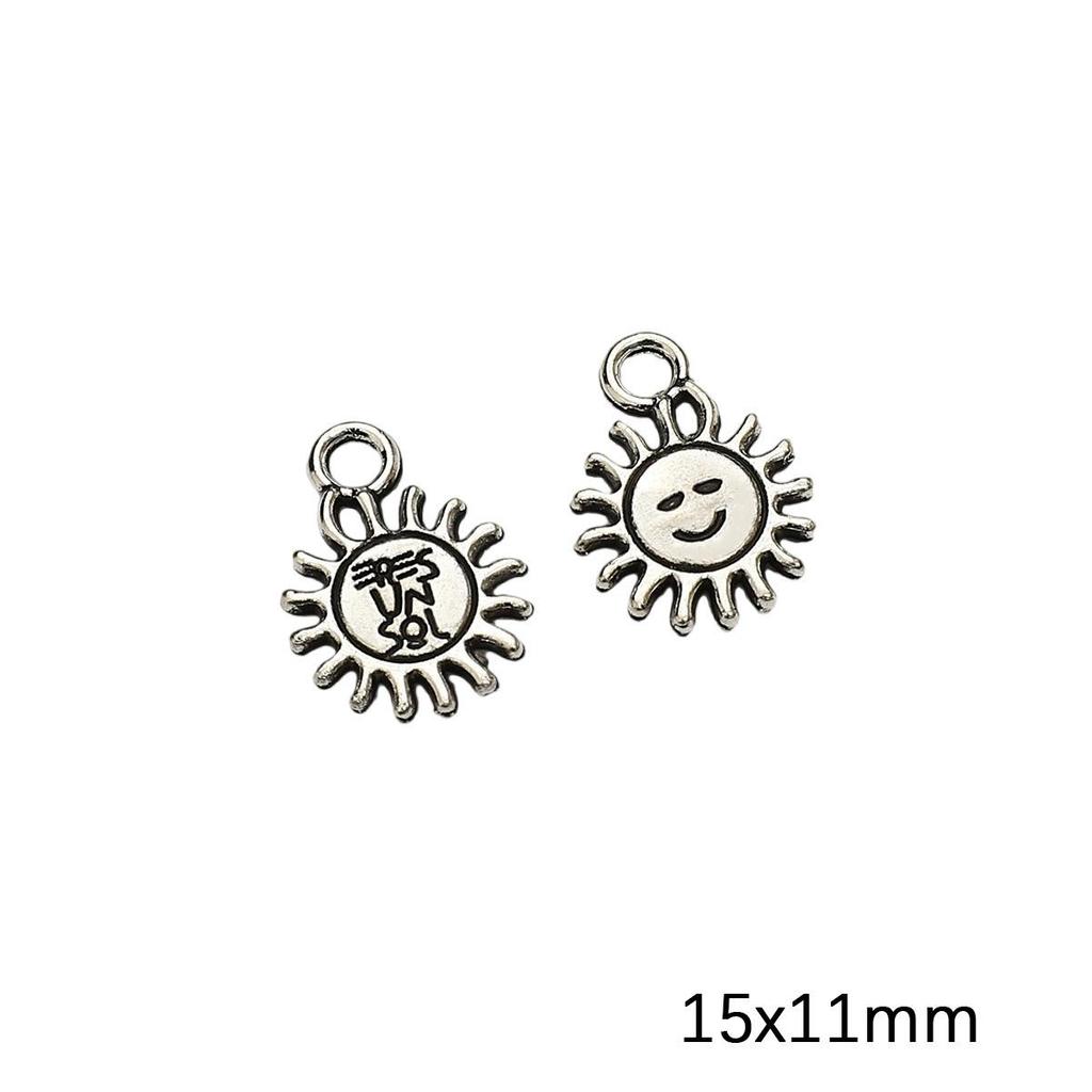 Antique Silver Moon Pentagram Pendant for DIY Jewelry Making