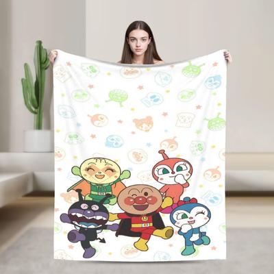 Anime Anpanman Soft Blanket  Travel Plush Throw Blanket Fluffy Bedroom Flannel Bedspread Sofa Bed Cover