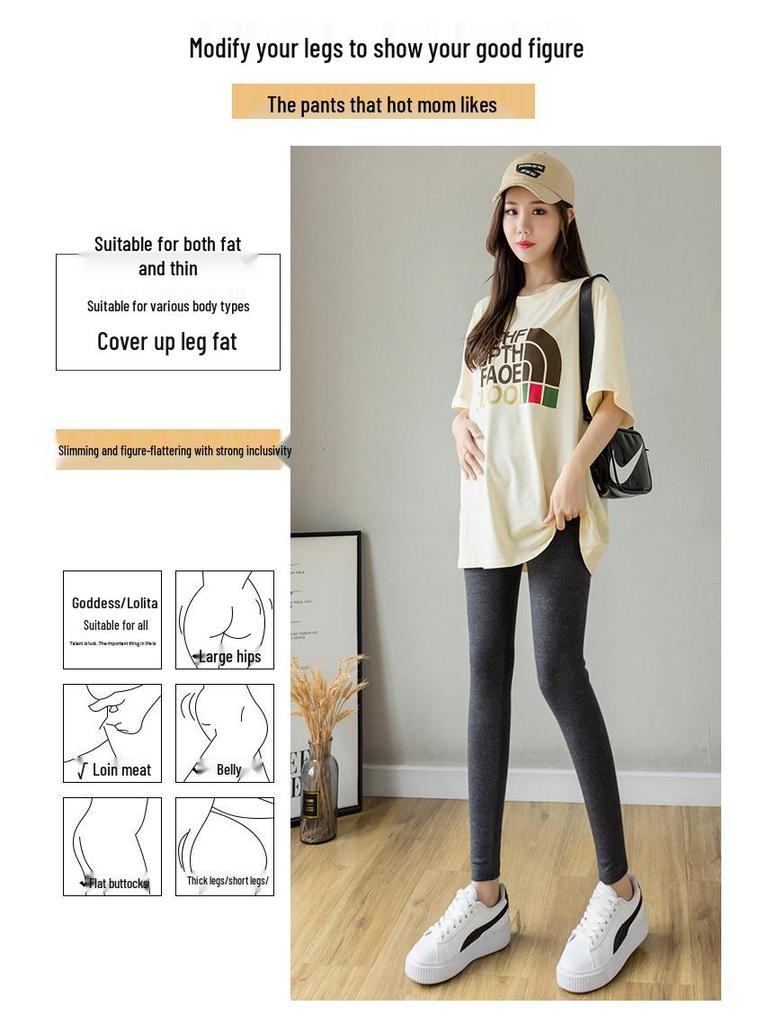 In-Stock Maternity Leggings: Soft, Warm Cotton, Plus Velvet, Elastic Fit for Spring, Autumn & Winter