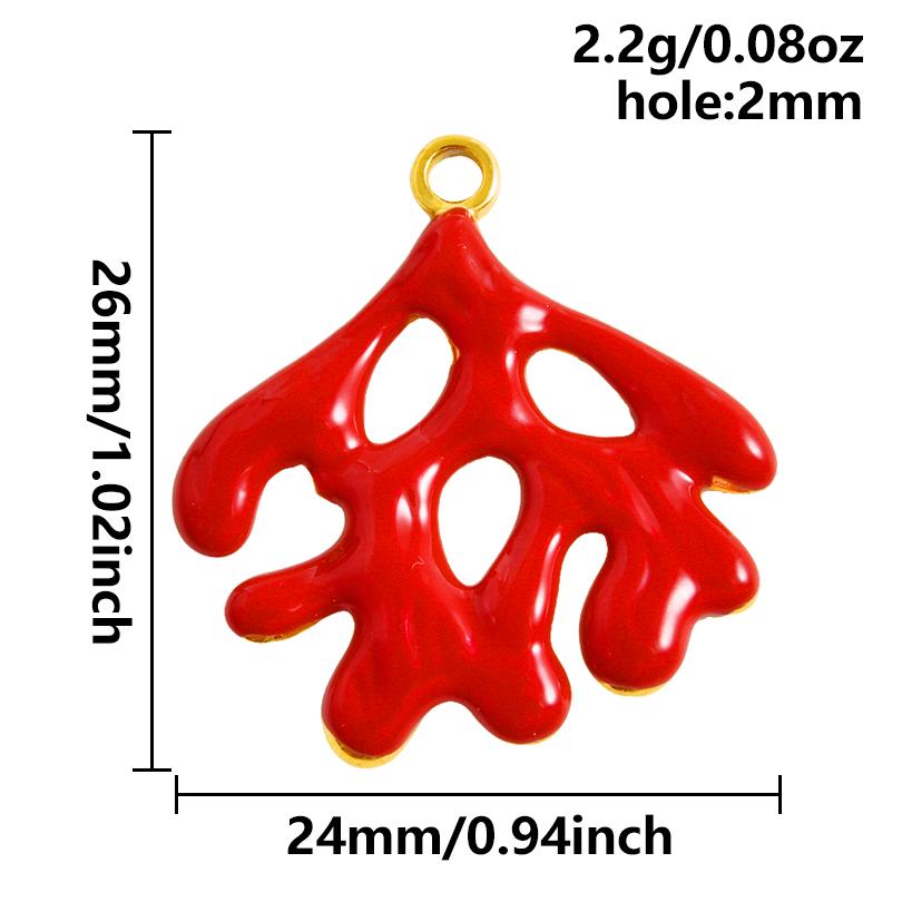2 Stück Roter Hummer Krebs Koralle Echtsilber Vergoldet Edelstahl Emaille Anhänger Für Schmuckherstellung Zubehör DIY Strand Halsketten Anhänger