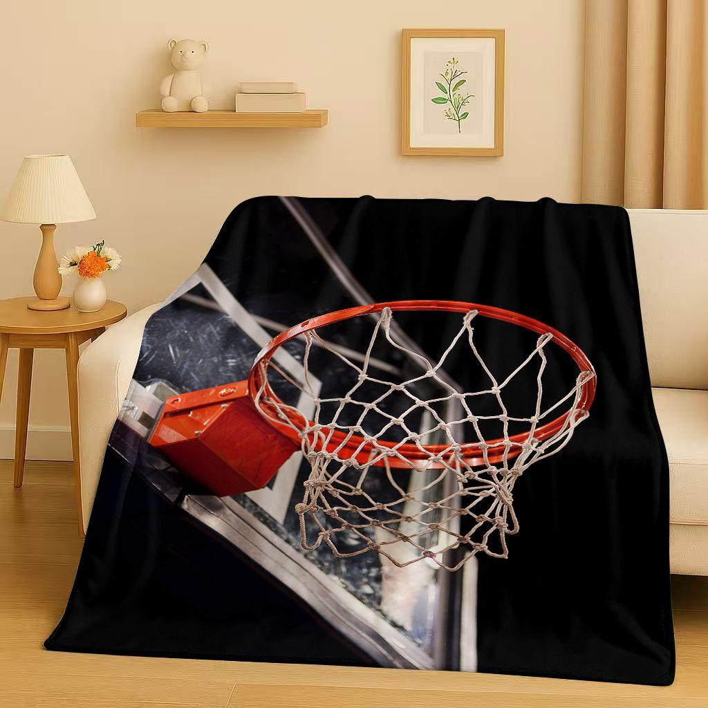 2026 New Basketball Court Art Flannel Blanket,Ultra Soft Warm Plush Throw for Home Bedroom Bed Sofa Cover Travel Camping Gift