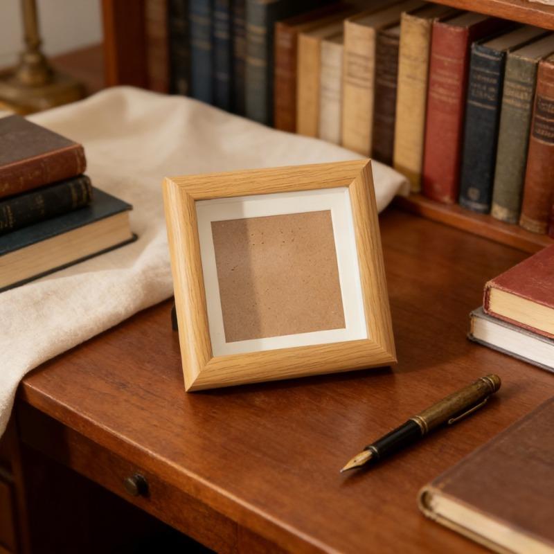 5pc Square Wooden Photo Frame Set Hollow Picture Frame Display Stand Desktop Decor DIY Home Ornament for Wedding Valentine's Day