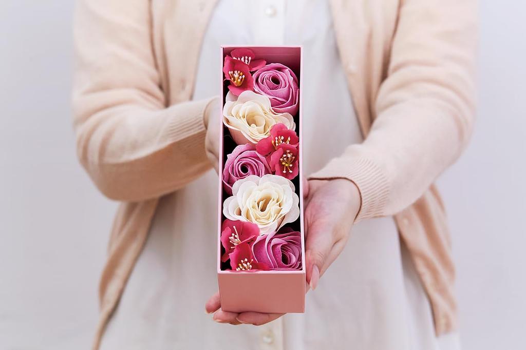 Days in Bloom Bath Flower Gift Rose Scent Gift for Thank You Welcome Farewell New White New (1 piece), (Bouquet, Women, Popular, Gift, Party, Party,