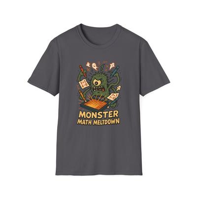 Camiseta Unisex Softstyle Monstro Matemática Caos Tentáculos Engraçados Fantasma Pânico Escola