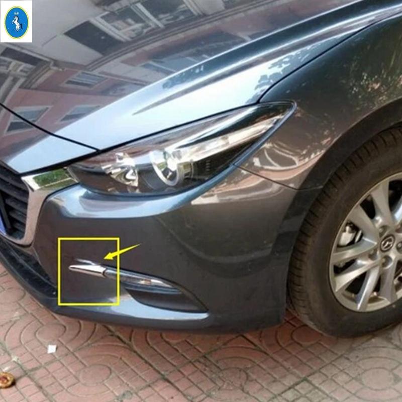 For Mazda 3 AXELA Hatchback Sedan 2017 2018 Front Bumper Fog Lights Lamps Eyebrow Strip Decor Cover Trim Accessories Exterior