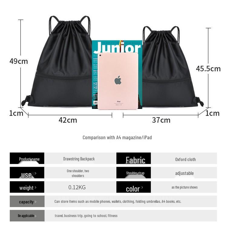 Unisex Waterproof Drawstring Backpack, Large Capacity for Sports and Travel, Suitable for Basketball and Storage