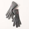 Solid Color Velvet Windproof Keep Warm Thick Mittens Full Finger Gloves  Female Gloves