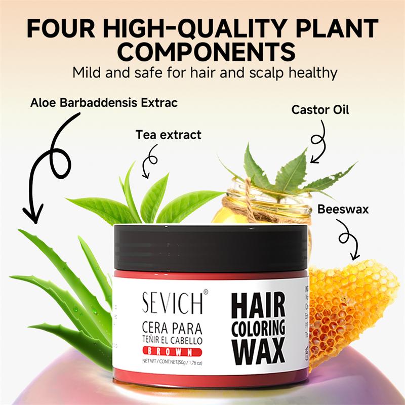 13 Kleuren Haarkleur Wax 50g SEVICH DIY Haar Geverfde Modder Gemakkelijk Uitwasbare Verf voor Wenkbrauw Baard Kleuring Tijdelijke Haarkleur Crème
