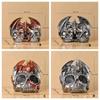 62KD Scary Dragon Skull Sculpture Halloween Decorative Resins Ornament Spices Stand