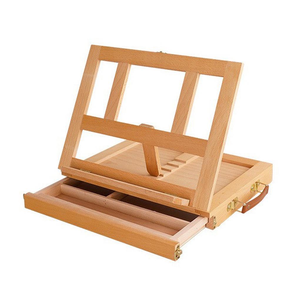Beech Wood Portable Wooden Table Easel Multifunction Oil Paint Easel Folding Easel  For Artists