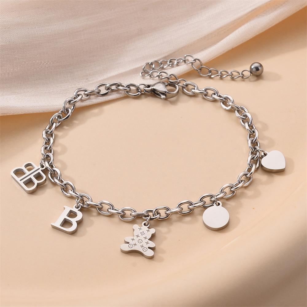 Korean Titanium Steel Four-Leaf Clover Bracelet - Women's Fashion, Versatile & Non-Fading Jewelry