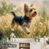 2D Flat, 1pc Large Terrier Tapestry Wall Hanging - Terrier Dog in Field Oil Painting Print, Horizontal Large Suitable for Living Room Dorm Decor, Terr