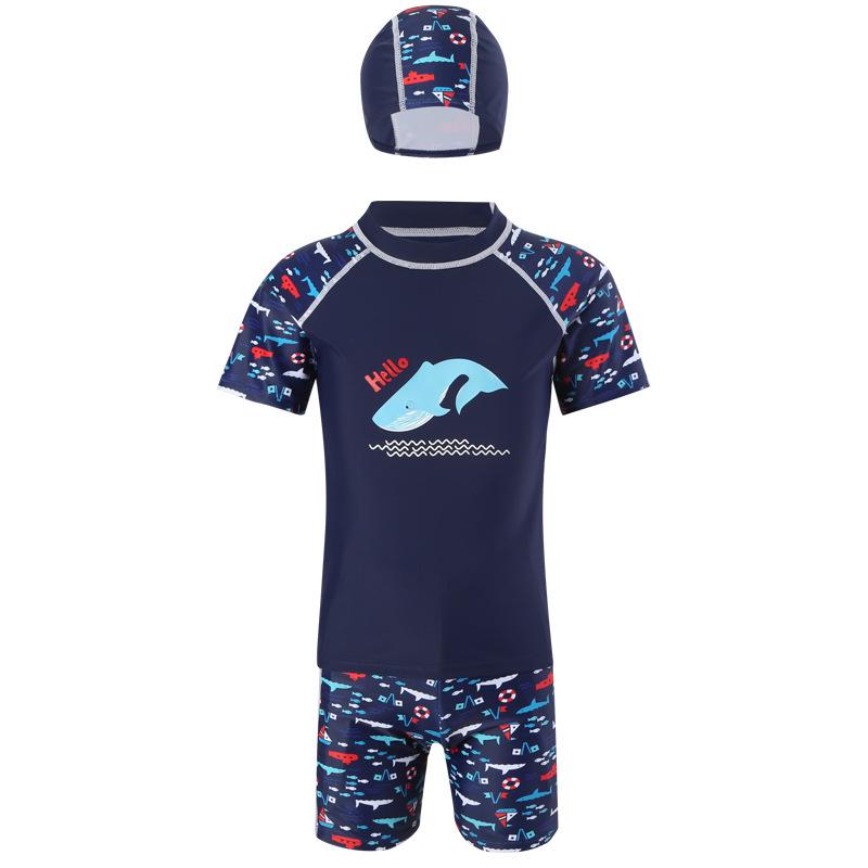 

Boys 2024 Split Sunscreen Swimsuit Set: Quick-Dry Trunks for Children 4XL (140-150 cm)