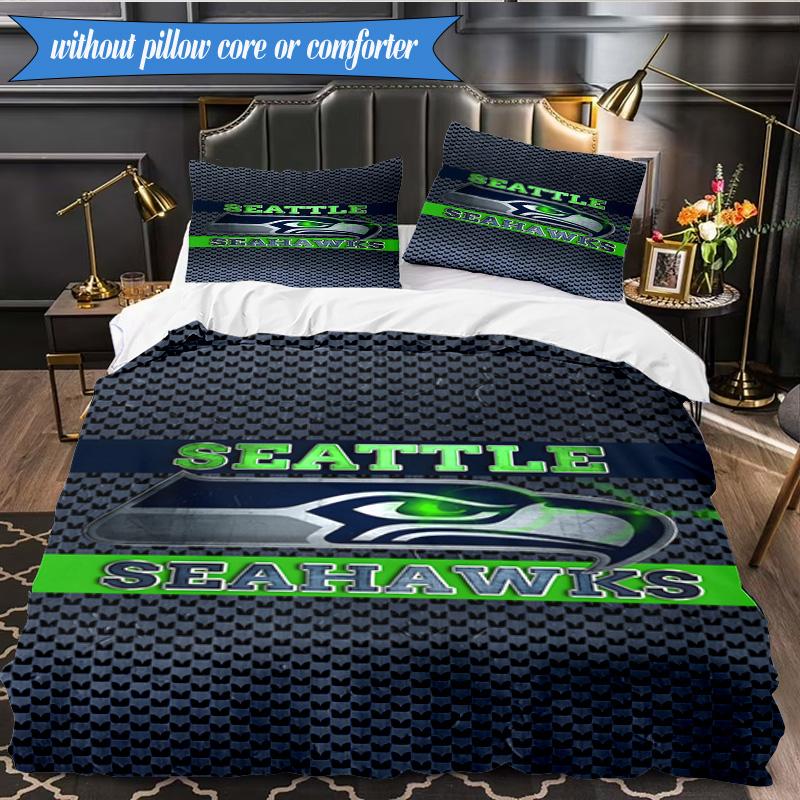 Seahawks Team Spirit 3pcs Bedding,Including 1pc Duvet Cover And 2pcs Pillowcases Perfect for Christmas,Ideal for Bedroom, Dormitory