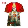 Indian Monkey God Hanuman 3D Printed T-Shirts Hindu Myth Figure Pattern Top Summer Round Neck Fashionable Casual Short Sleeved Men's T-shirts